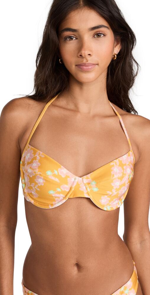 Shoshanna Bra Halter Bikini Top Sunset Yellow Cover