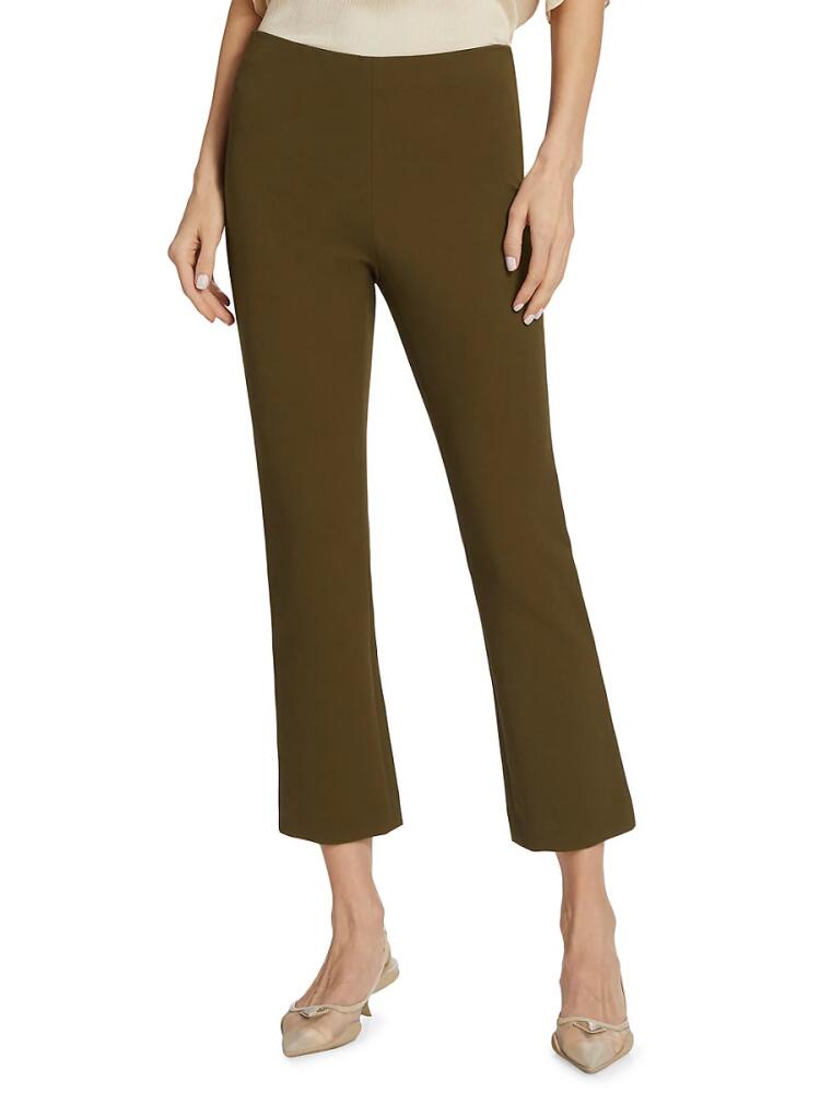 Vince Women's High-Rise Stretch Flare Crop Pants - Olive Night Cover