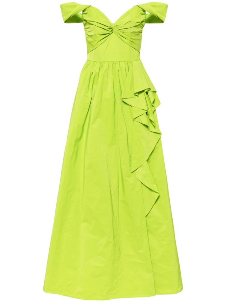 Marchesa Notte Twist taffeta gown - Green Cover