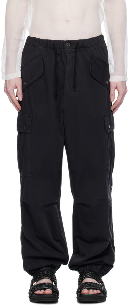 Dries Van Noten Navy Drawstring Cargo Pants Cover