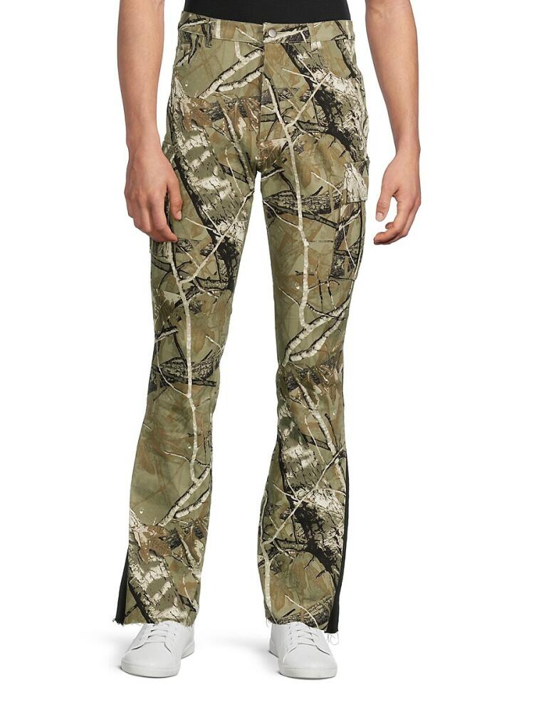 American Stitch Men's Abstract Print Flare Pants - Khaki Cover