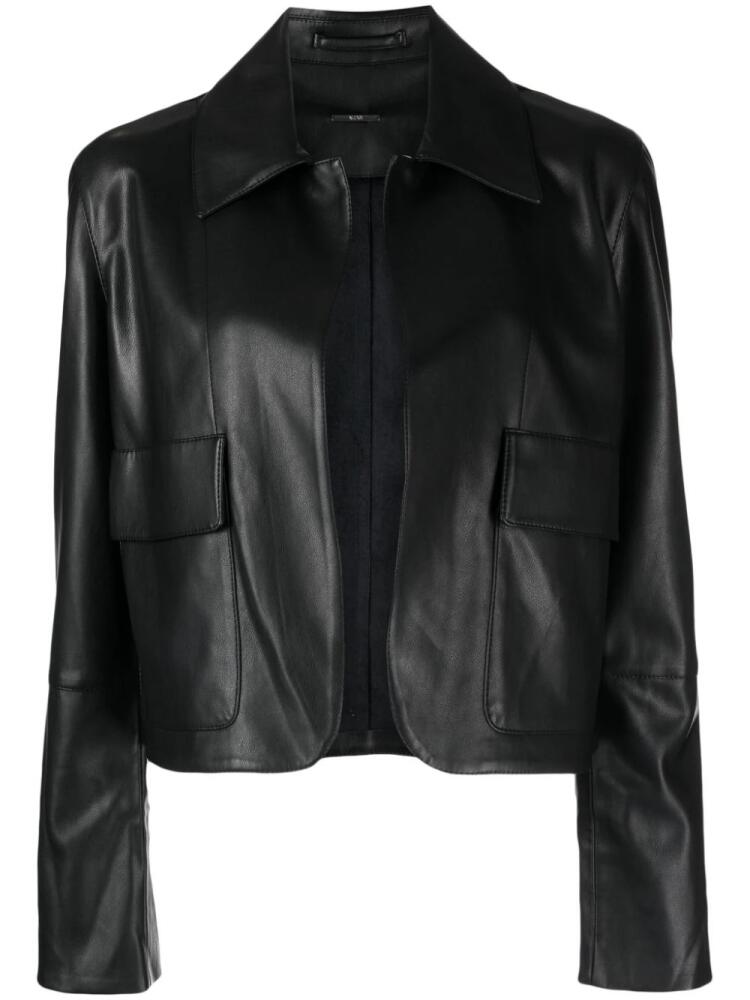 Alexis faux leather shawl-lapel jacket - Black Cover