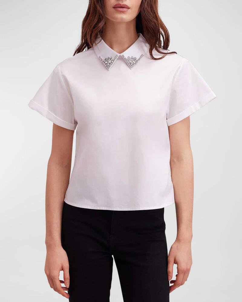 Anne Fontaine Bastide Jewel-Embellished Poplin Shirt Cover