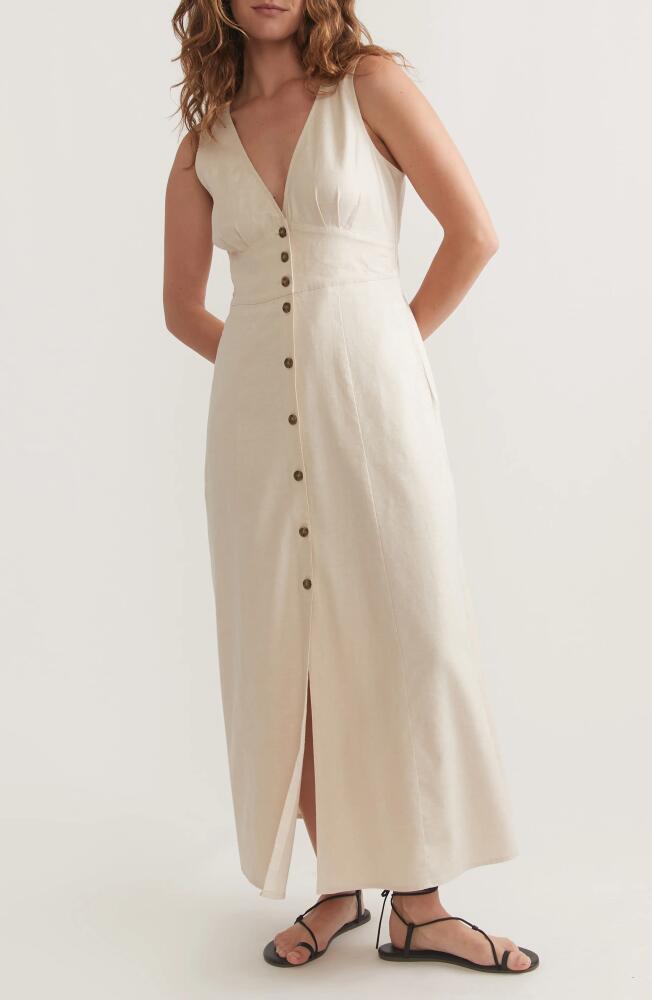 Marine Layer Camila Sleeveless Hemp Blend Maxi Dress in Natural Cover