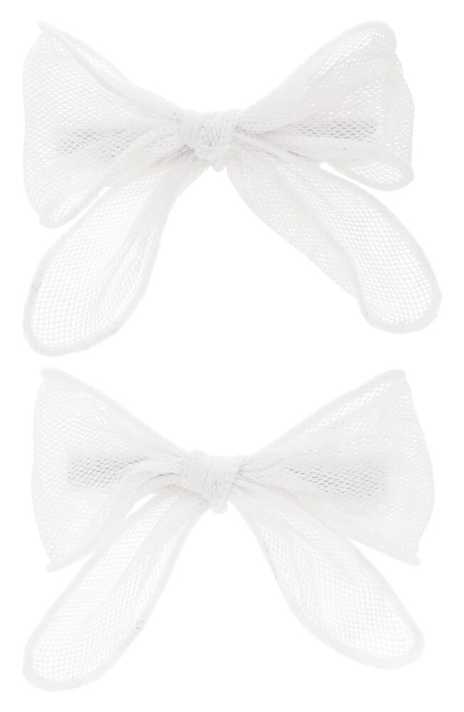 BP. 2-Pack Mesh Bow Hair Clips in White Blanc Cover