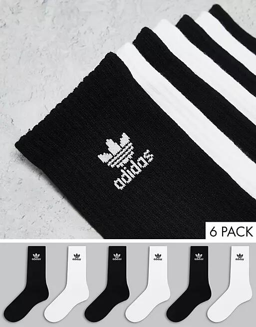 adidas Originals Trefoil 6 pack socks in white and black Cover