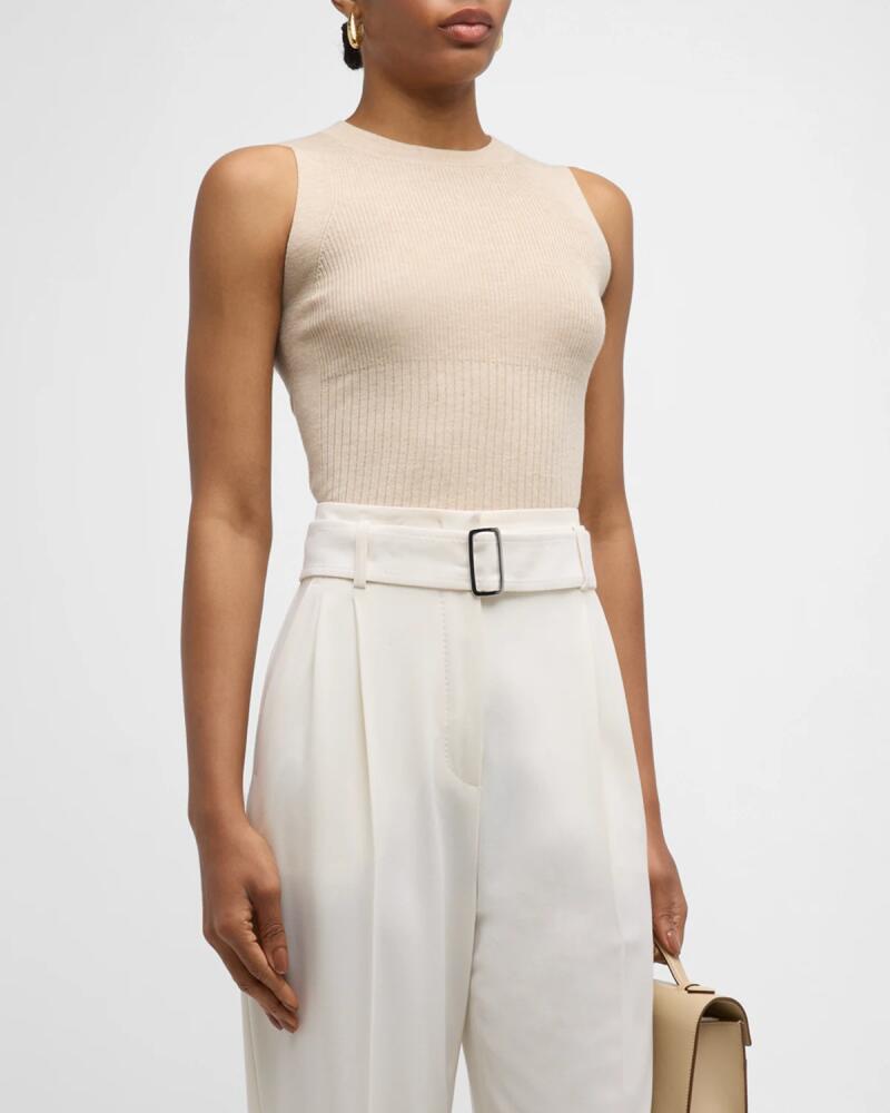 Max Mara Studio Afa Ribbed Silk-Wool Tank Cover