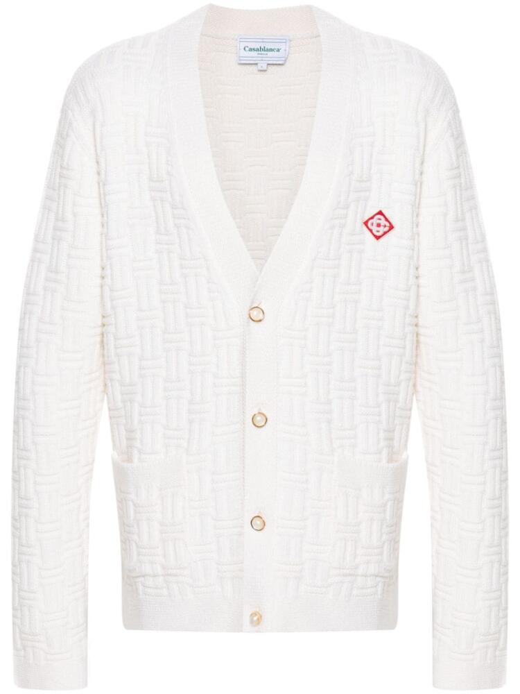 Casablanca Column stitch cardigan - White Cover