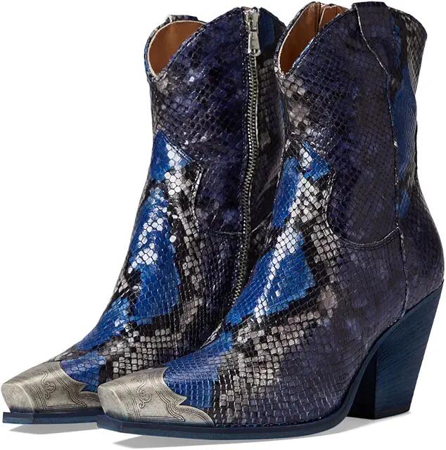 Free People Brayden Snake Western Boot (Rinsed Navy Snake) Women's Shoes Cover