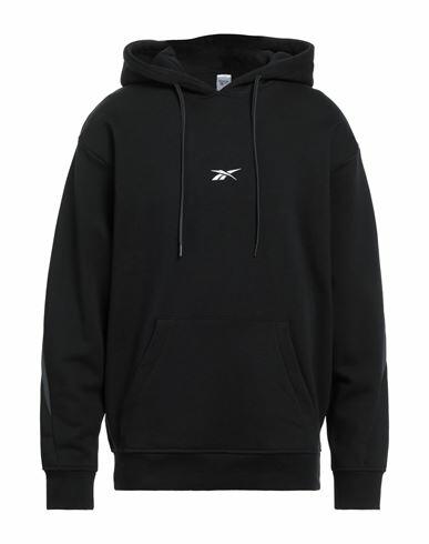 Reebok Man Sweatshirt Black Cotton, Recycled polyester, Elastane Cover