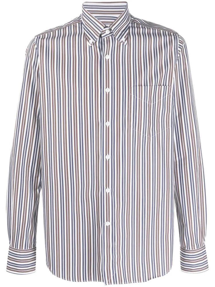 Orian striped button-down shirt - Blue Cover