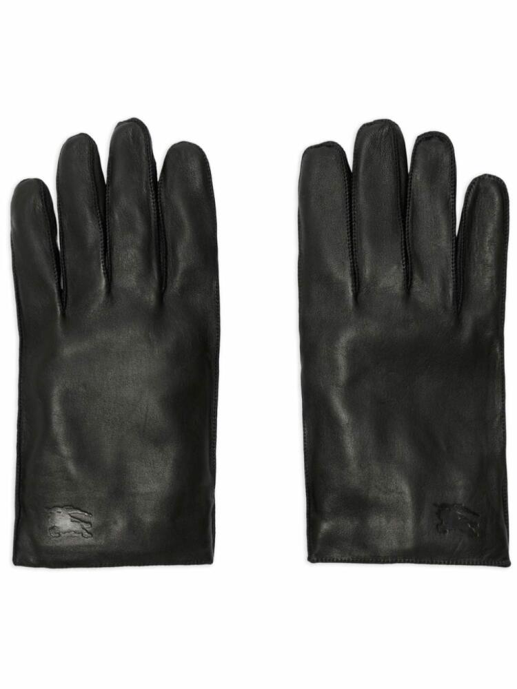 Burberry logo-debossed leather gloves - Black Cover