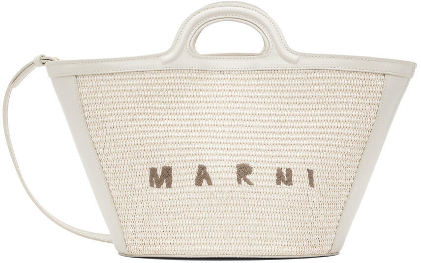 Marni Off-White & Beige Tropicalia Small Tote Cover