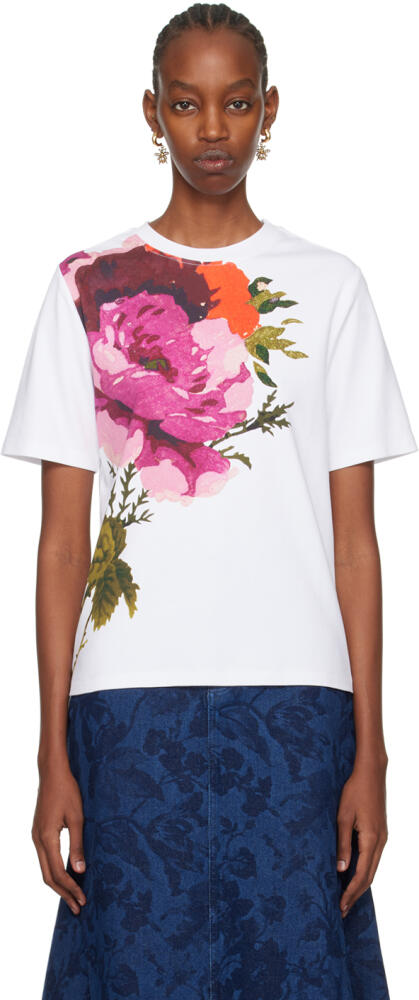 Erdem White Printed T-Shirt Cover