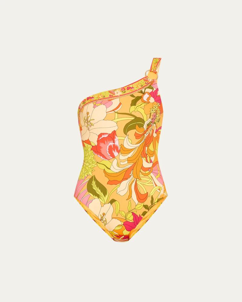 Camilla The Flower Child Society Asymmetric One-Piece Swimsuit Cover