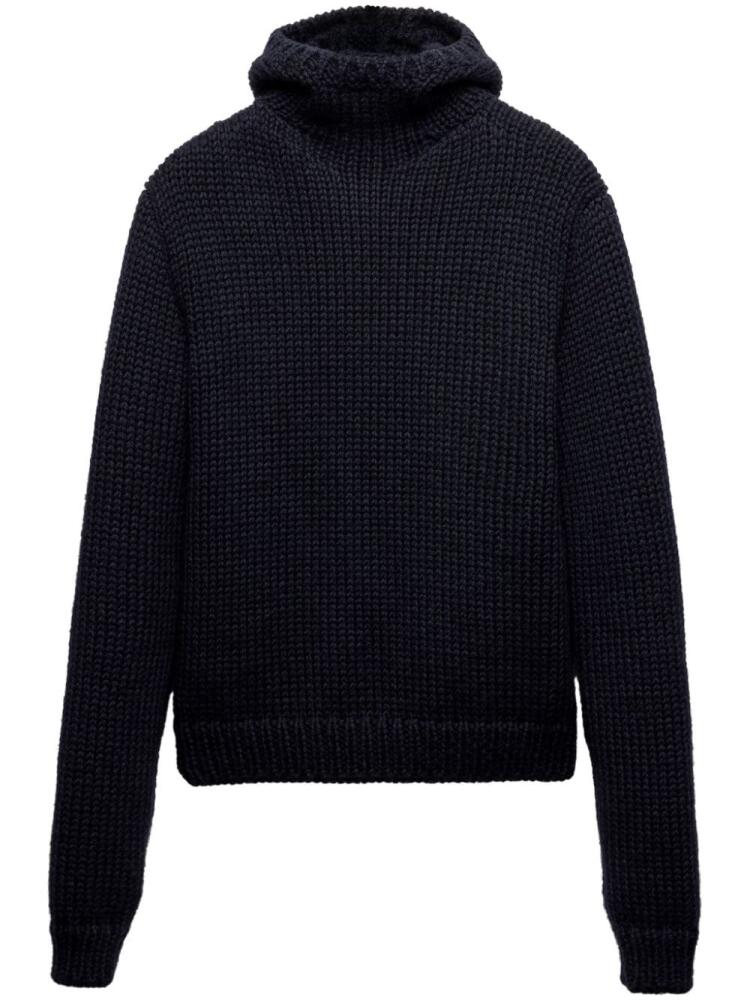 Prada hooded wool jumper - Blue Cover