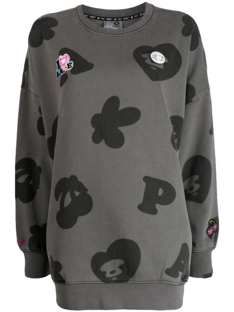 AAPE BY *A BATHING APE® logo-appliqué crew-neck sweatshirt - Grey Cover