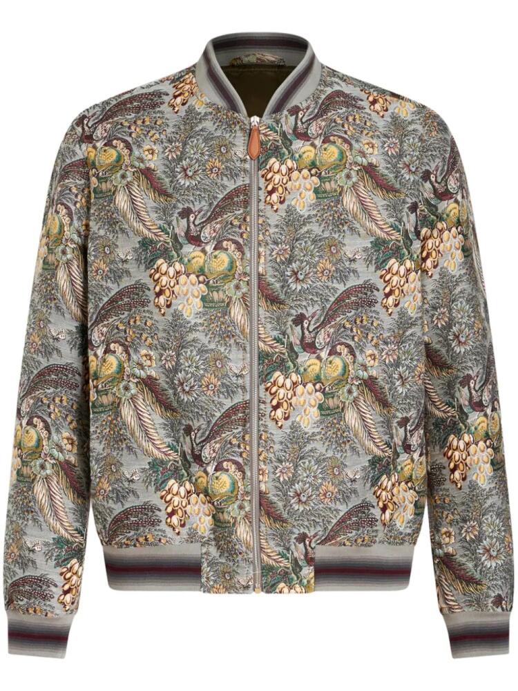 ETRO patterned-jacquard bomber jacket - Green Cover