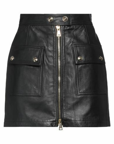 Versace Jeans Couture Woman Mini skirt Black Lambskin Cover