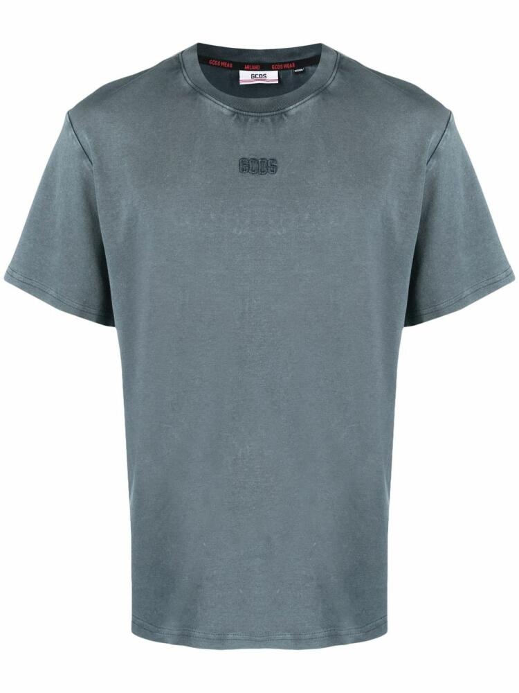 GCDS Overdyed logo regular T-shirt - Blue Cover