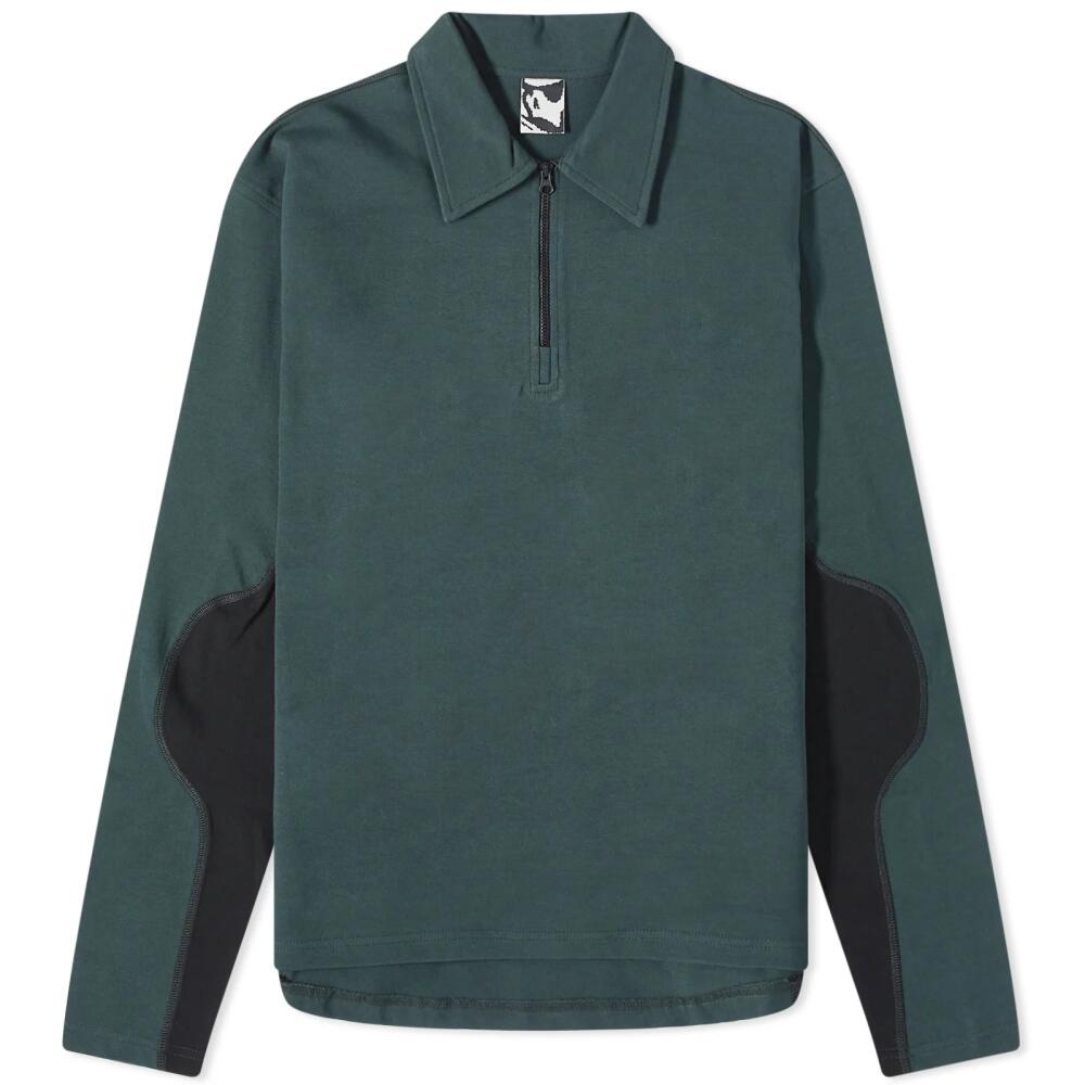 GR10K Men's Half Zip Polo Sweat in Forest Green Cover