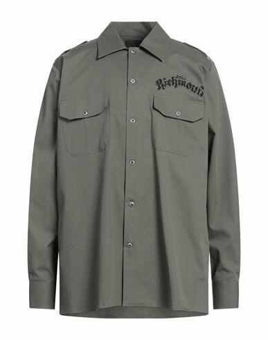 John Richmond Man Shirt Military green Cotton, Elastane Cover