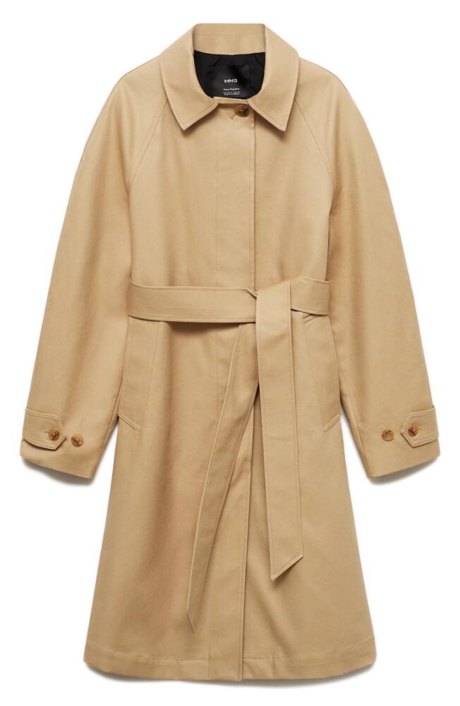 MANGO Tie Belt Trench Coat in Medium Brown Cover