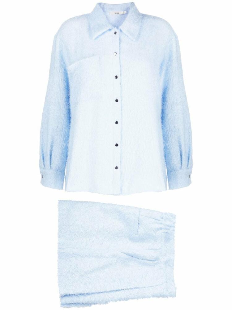 b+ab textured button-up shirt - Blue Cover