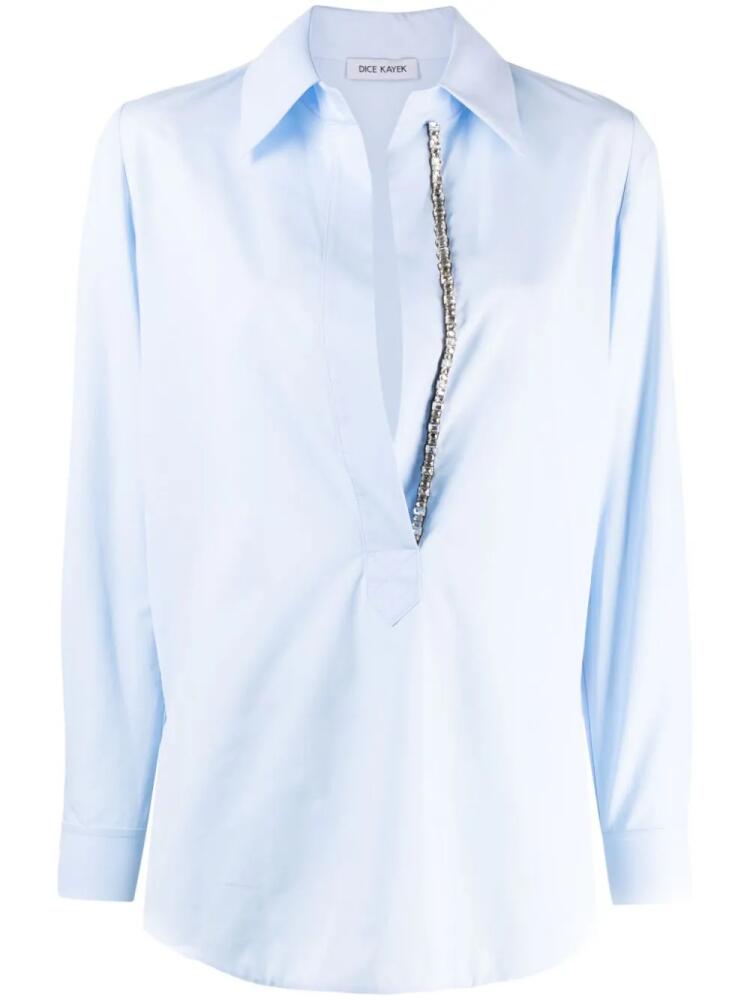 Dice Kayek crystal-embellished cotton shirt - Blue Cover