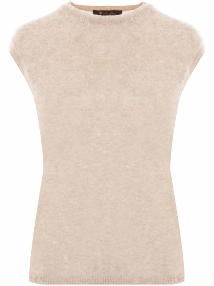 Loro Piana sleeveless cashmere-silk blend top - Neutrals Cover