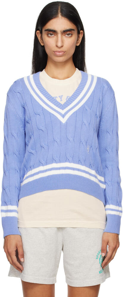 Sporty & Rich Blue 'SRC' Sweater Cover