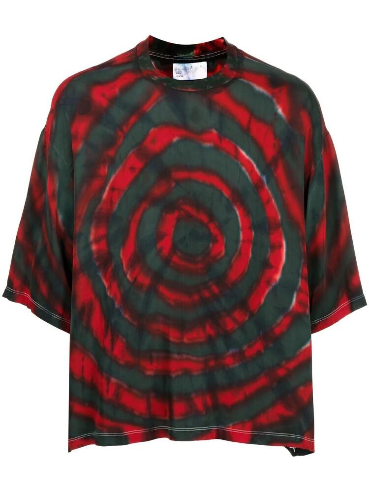 4SDESIGNS tie-dye print short-sleeved T-shirt - Red Cover