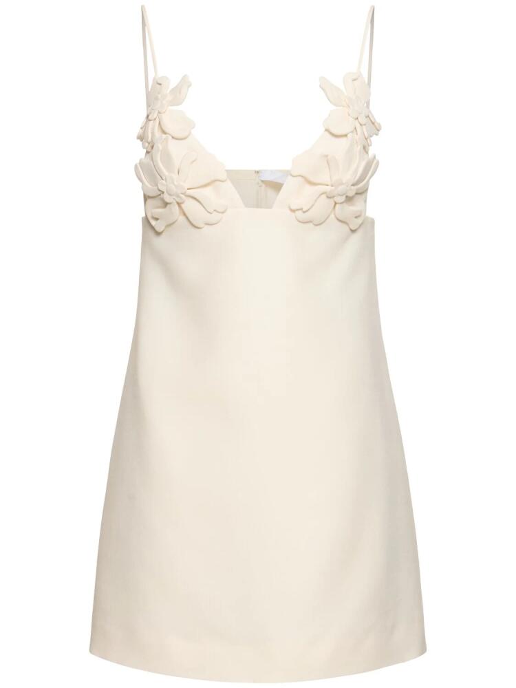 VALENTINO Embroidered Crepe Mini Dress Cover