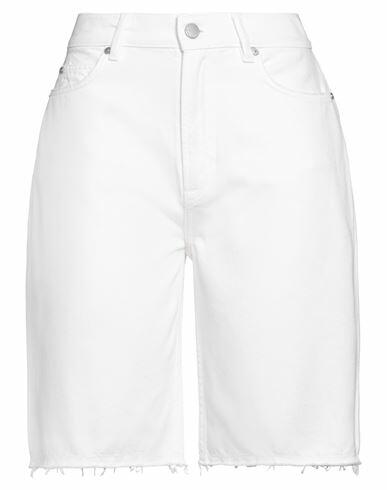 Red Valentino Woman Shorts & Bermuda Shorts White Cotton, Cow leather Cover