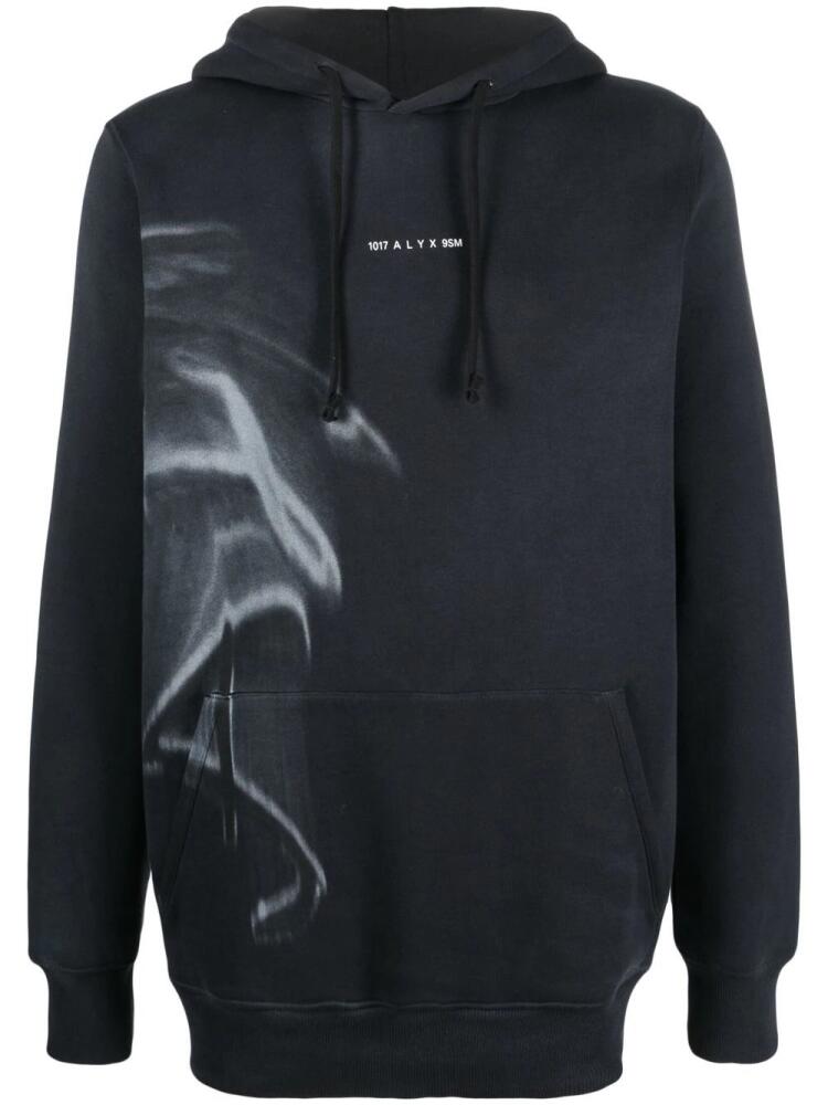 1017 ALYX 9SM smoke-print drawstring hoodie - Black Cover