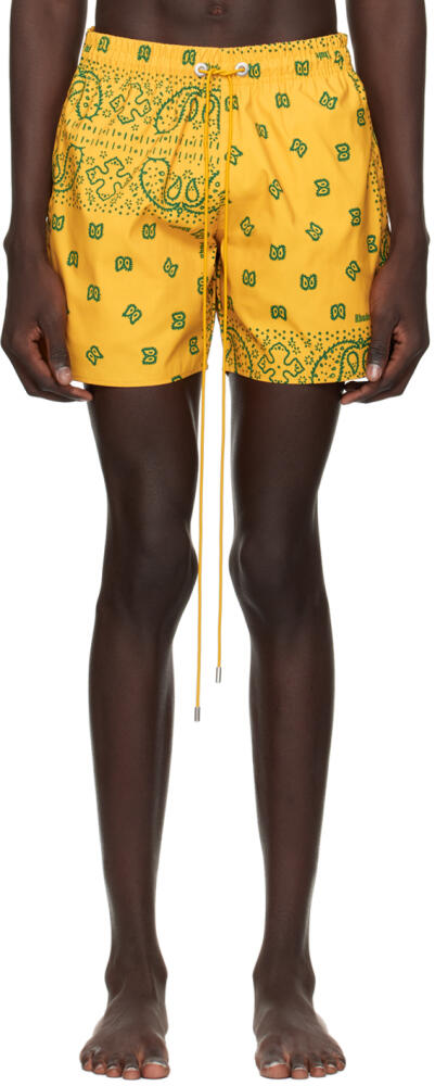 Rhude Yellow Bandana Swim Shorts Cover