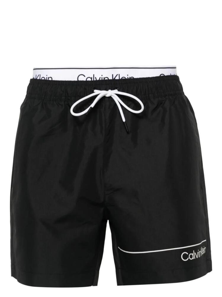 Calvin Klein double-waistband swim shorts - Black Cover