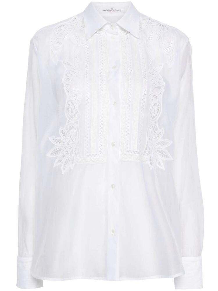 Ermanno Scervino cut-out detail semi-sheer blouse - White Cover