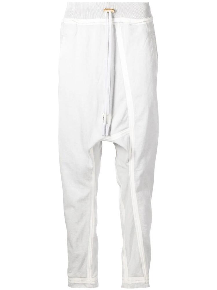 Boris Bidjan Saberi panelled drawstring-waist track pants - Grey Cover