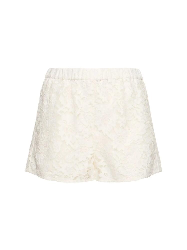 GUCCI Floral Cotton Blend Lace Shorts Cover