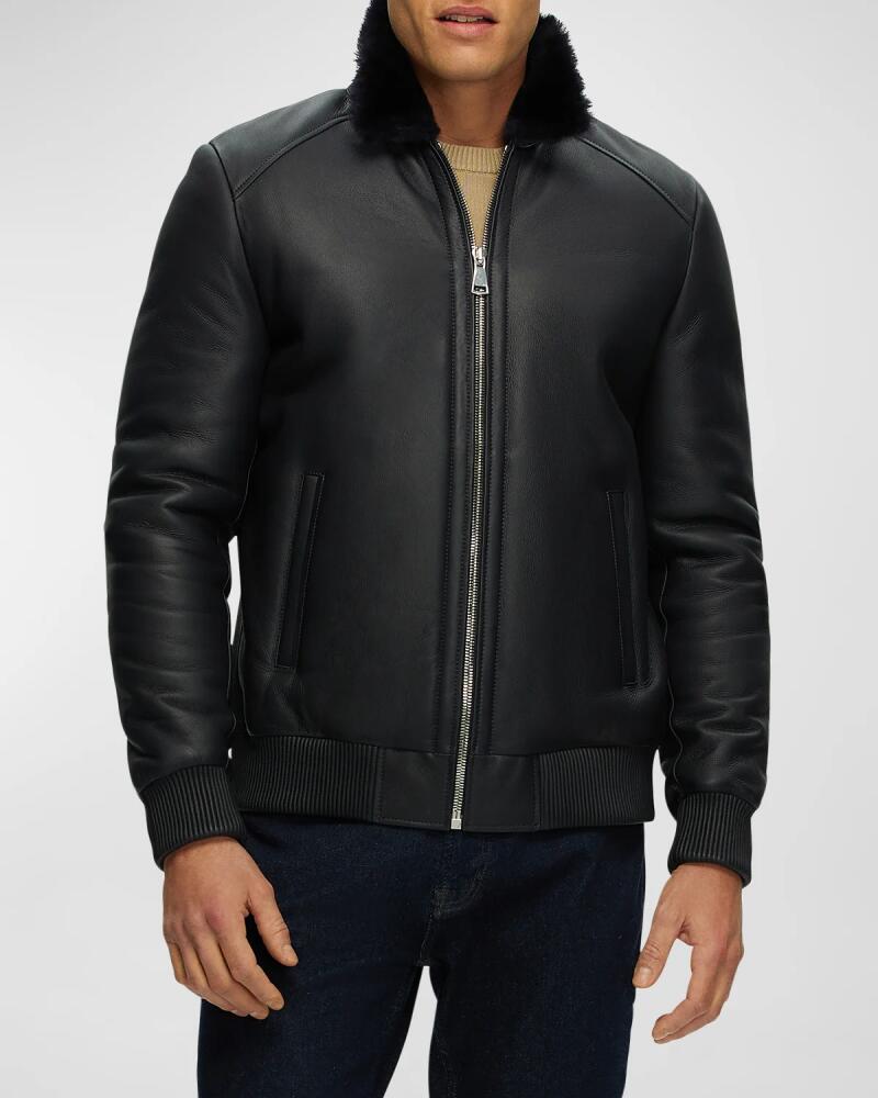 Gorski Men's Lamb Shearling Bomber Jacket Cover