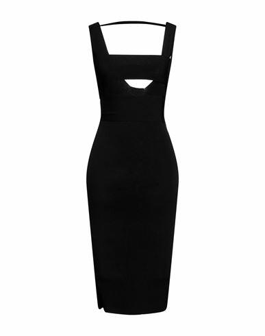 Boyarovskaya Woman Midi dress Black Viscose, Polyester Cover