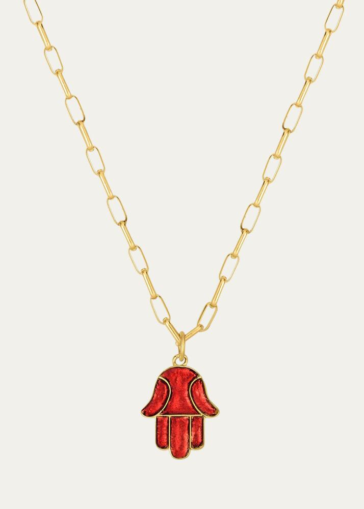 Audrey C. Jewels Hamsa Enamel Pendant Necklace Cover