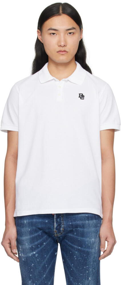 Dsquared2 White Tennis Fit Polo Cover