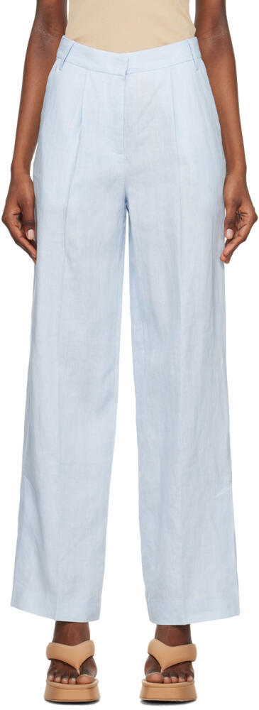 REMAIN Birger Christensen Blue Straight-Leg Trousers Cover