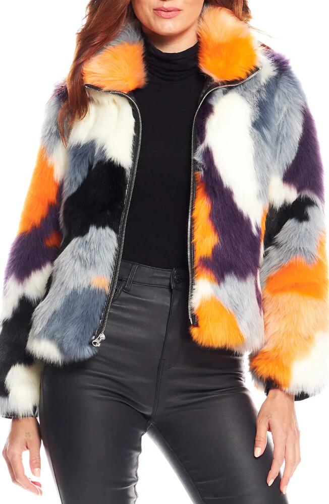 DONNA SALYERS FABULOUS FURS Glow Up Faux Fur Jacket in Multi Cover