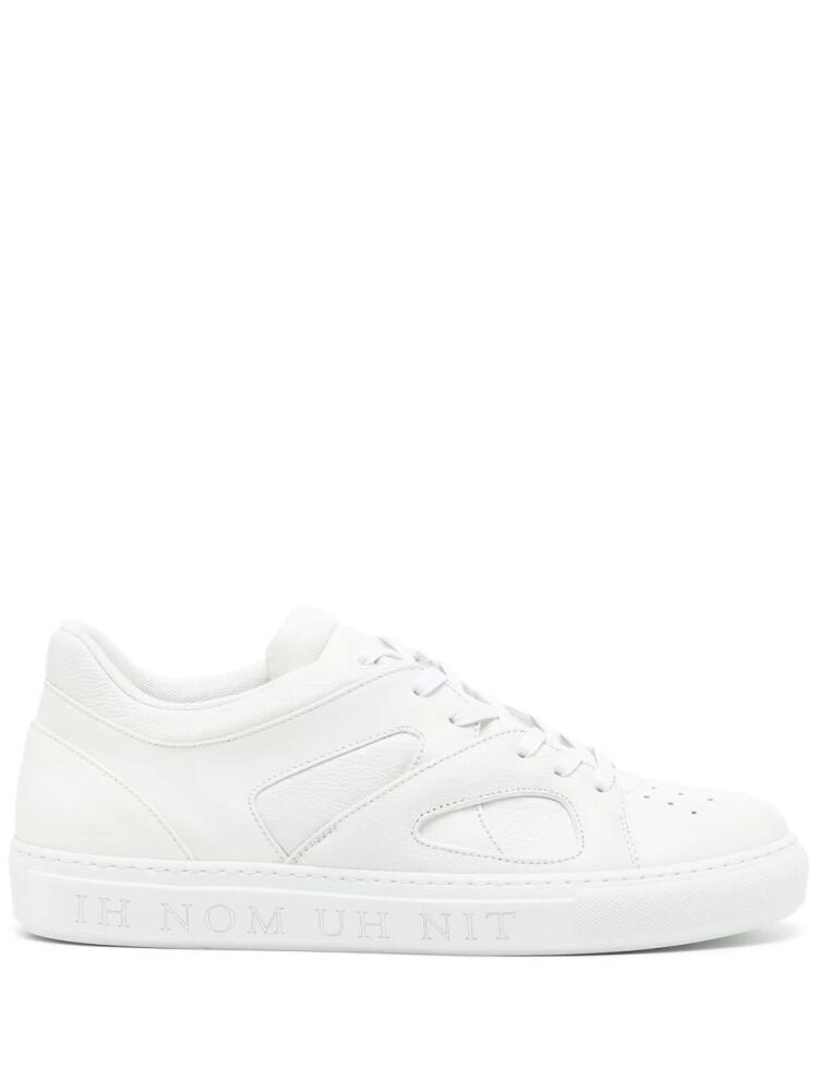 Ih Nom Uh Nit panelled lace-up leather sneakers - White Cover