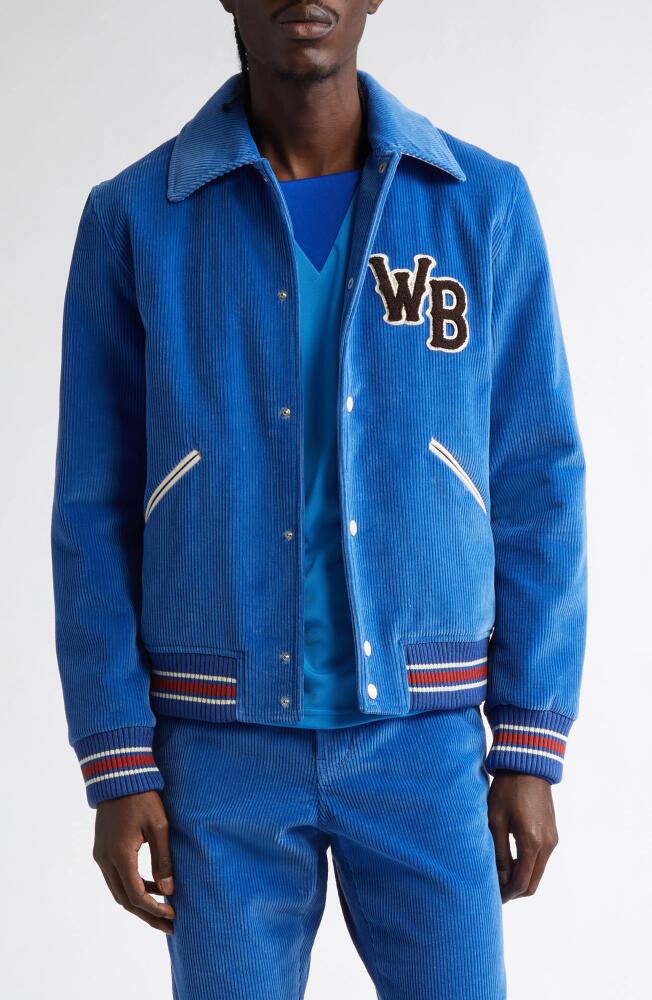 Wales Bonner Homecoming Varsity Corduroy Coach's Jacket in Blue Cover