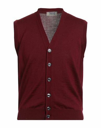 Tsd12 Man Cardigan Burgundy Merino Wool, Acrylic Cover