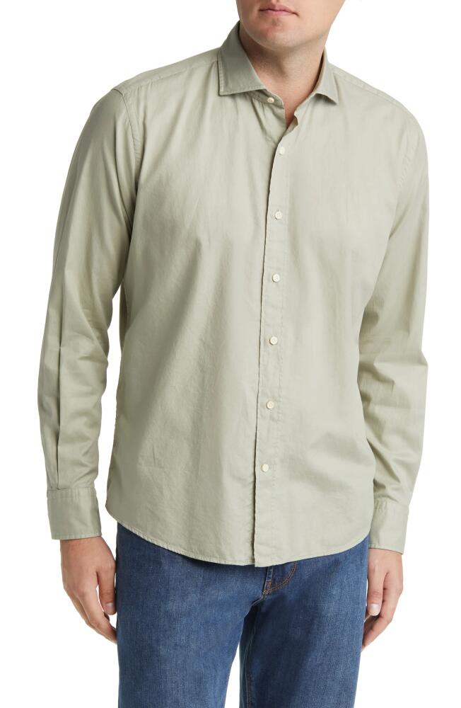 Peter Millar Crown Crafted Sojourn Garment Dye Button-Up Shirt in Herb Cover